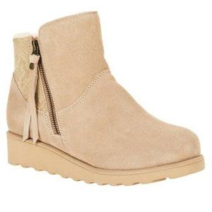 BEARPAW Megan Suede Sheepskin Bootie